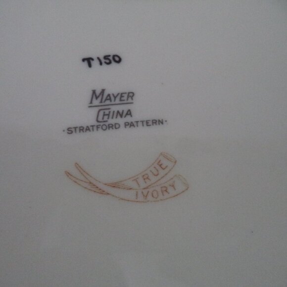 Mayer China Vintage Peacock Bird ceramic Set 2 floral Dinner Snack Salad 9" - Picture 8 of 14